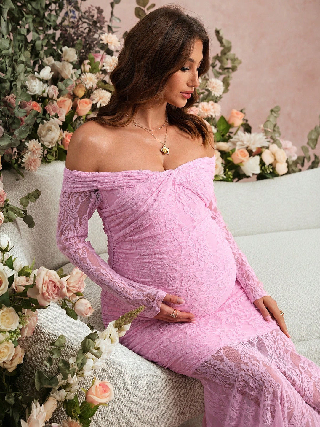Rochie maxi SHEIN, roz