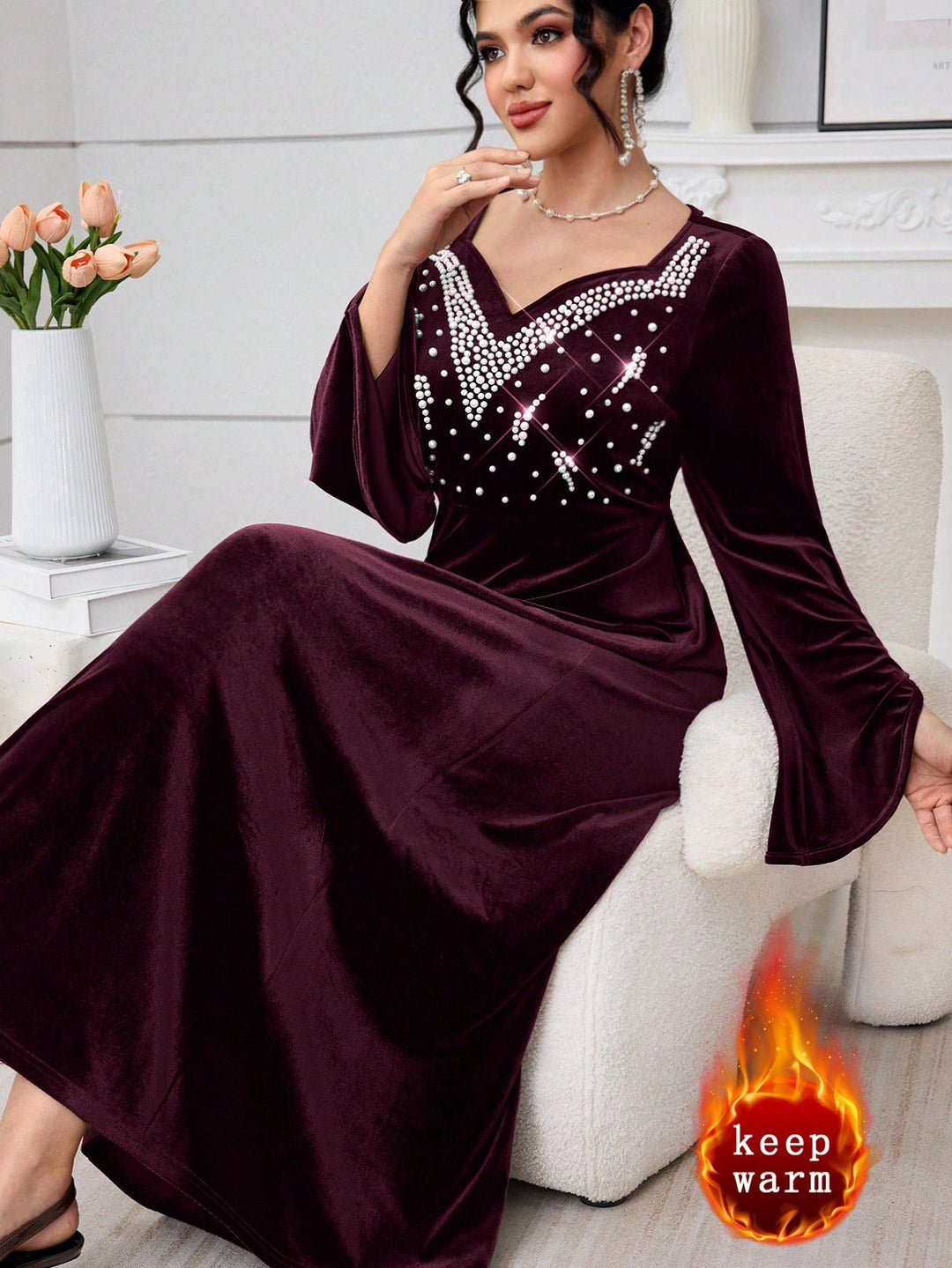 Rochie de ocazie SHEIN, vișiniu