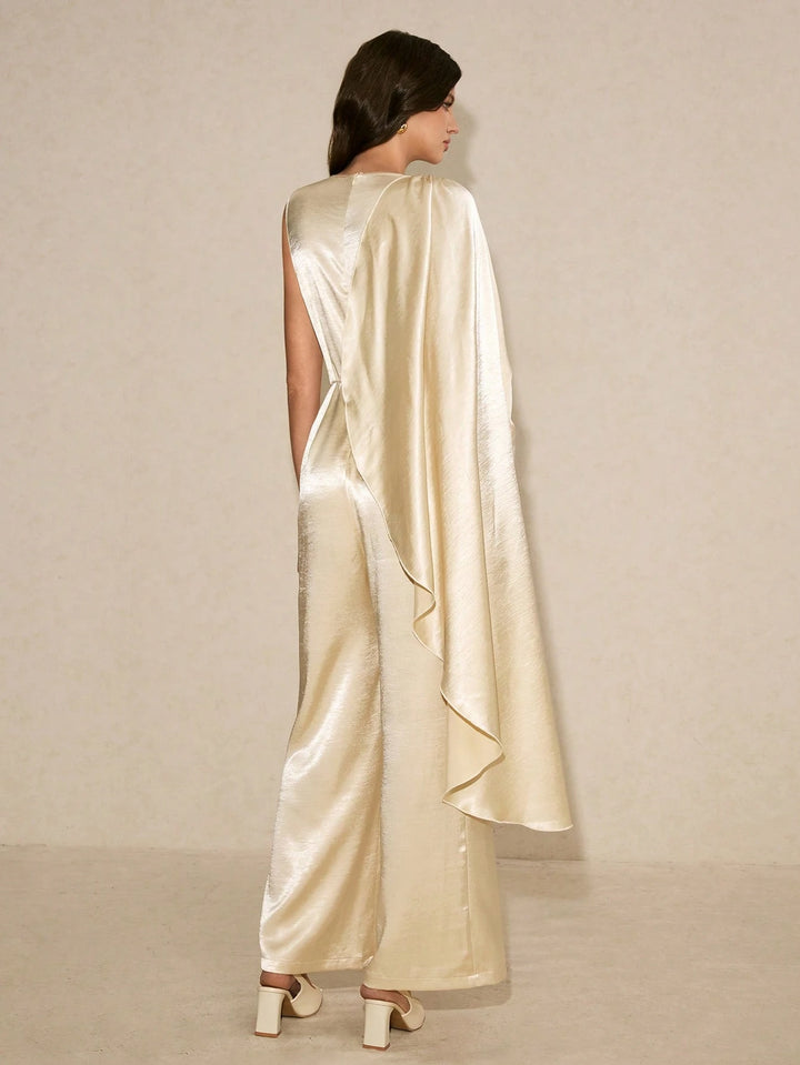SHEIN hosszú jumpsuit, krém
