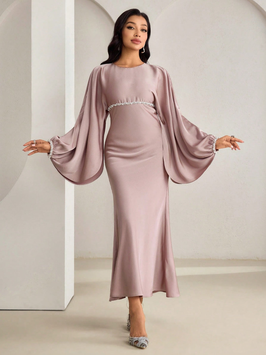 SHEIN maxi ruha, rózsaszín