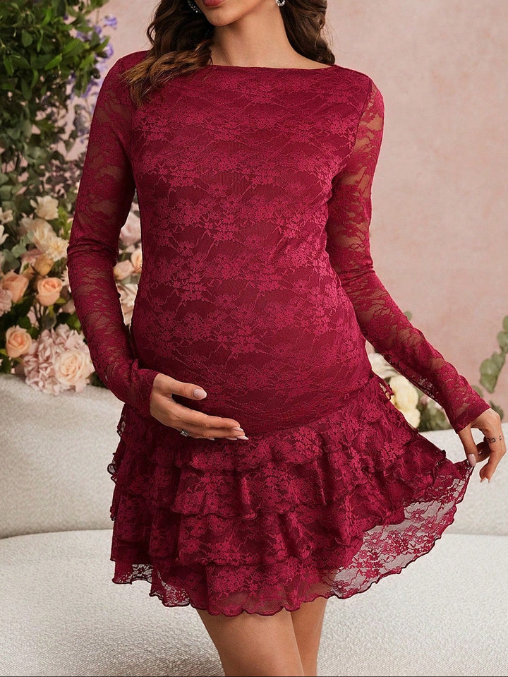 SHEIN mini ruha, bordó