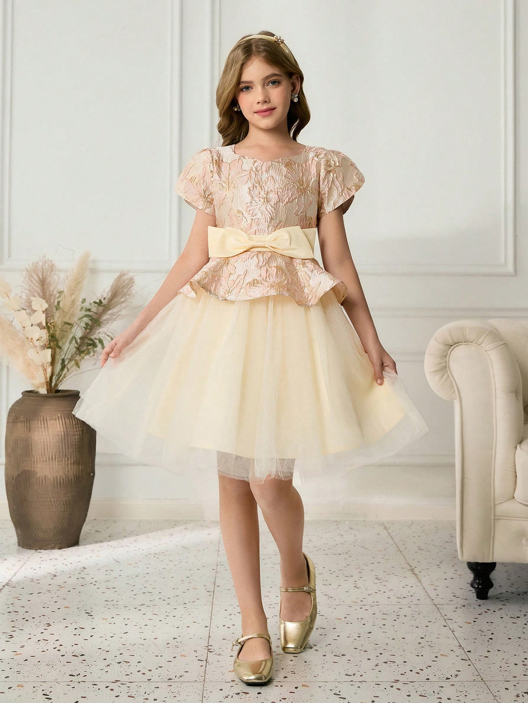 SHEIN party outfit, arany