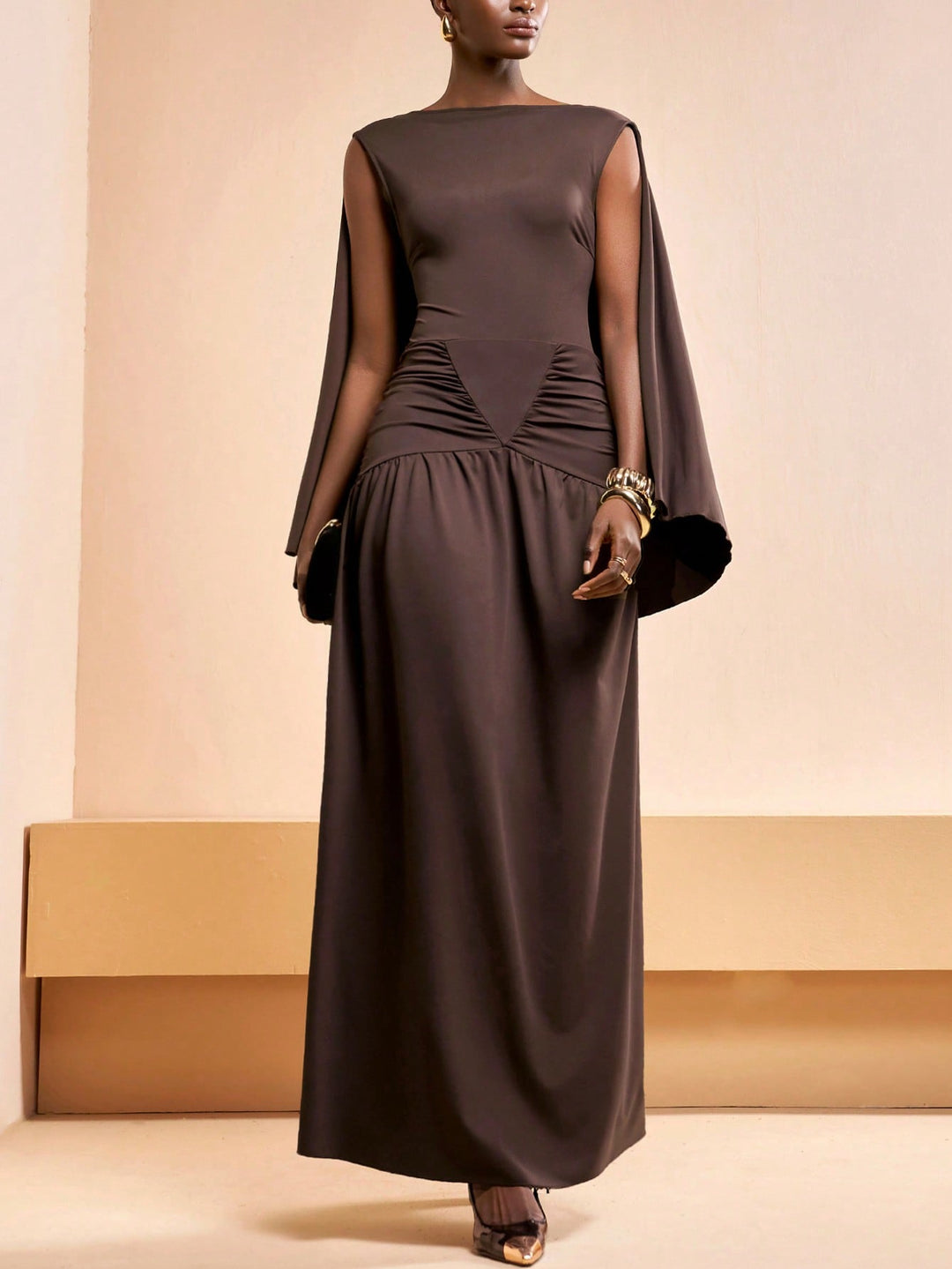 Rochie maxi SHEIN, maro