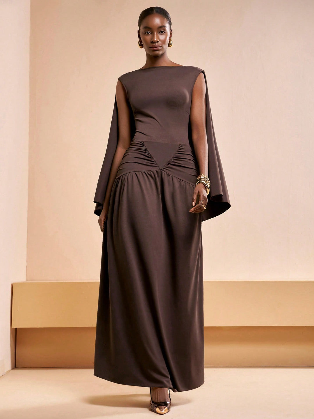 Rochie maxi SHEIN, maro