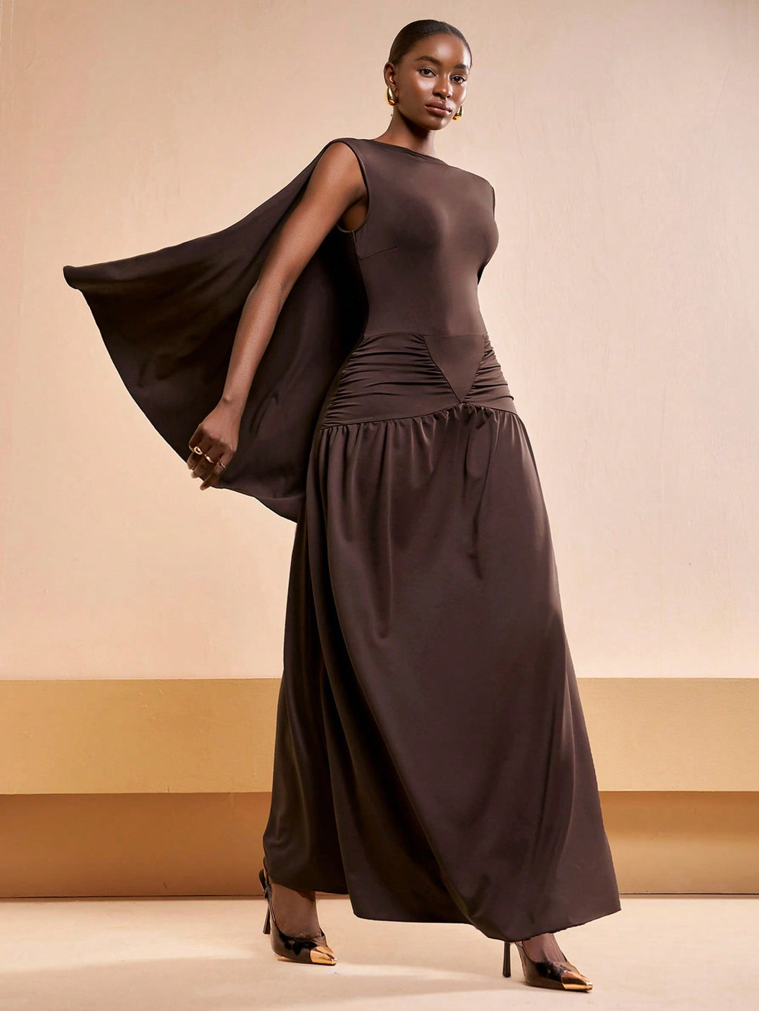 Rochie maxi SHEIN, maro