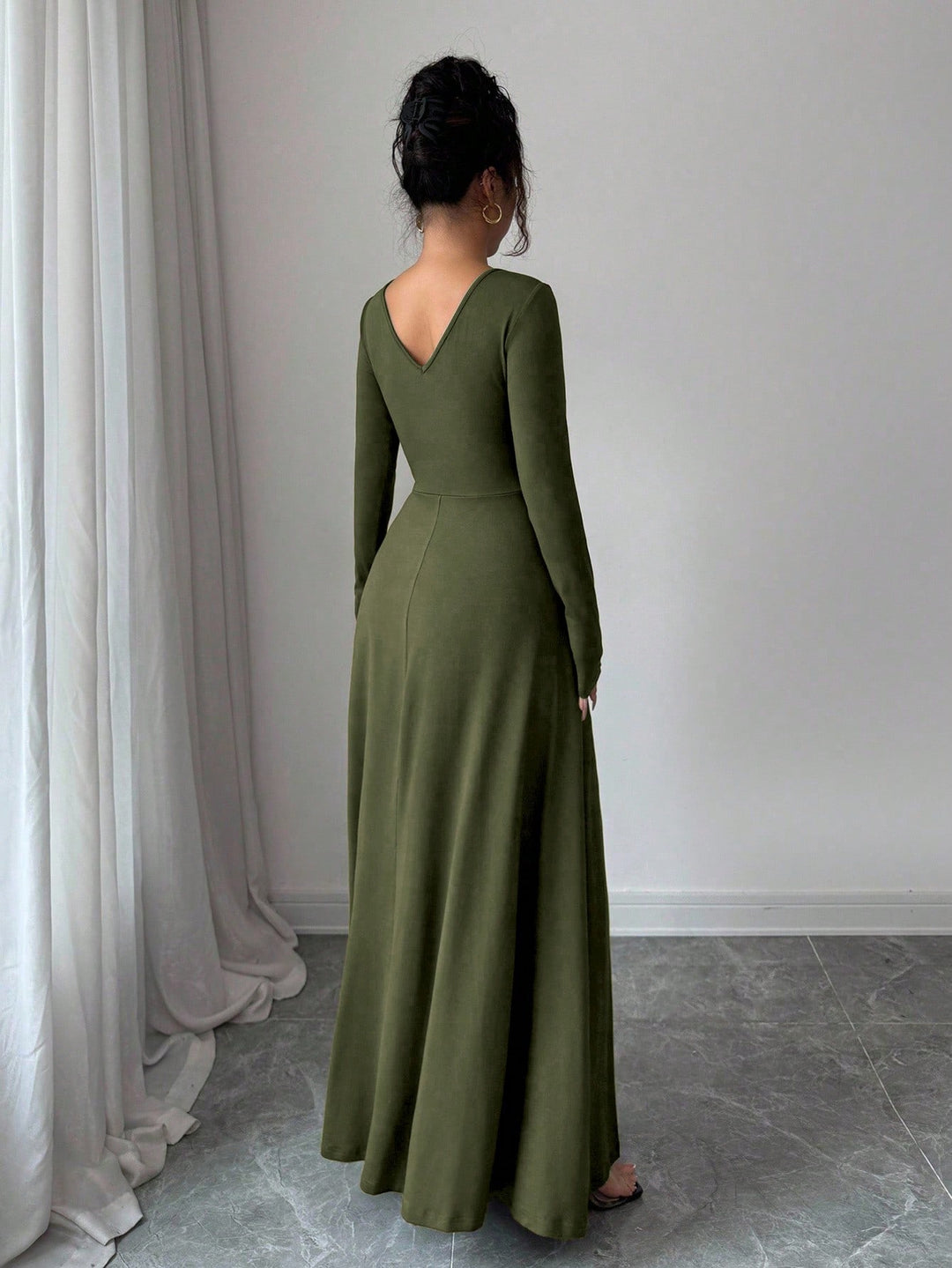 Rochie maxi SHEIN, kaki