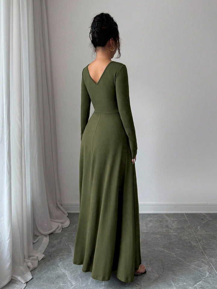 Rochie maxi SHEIN, kaki