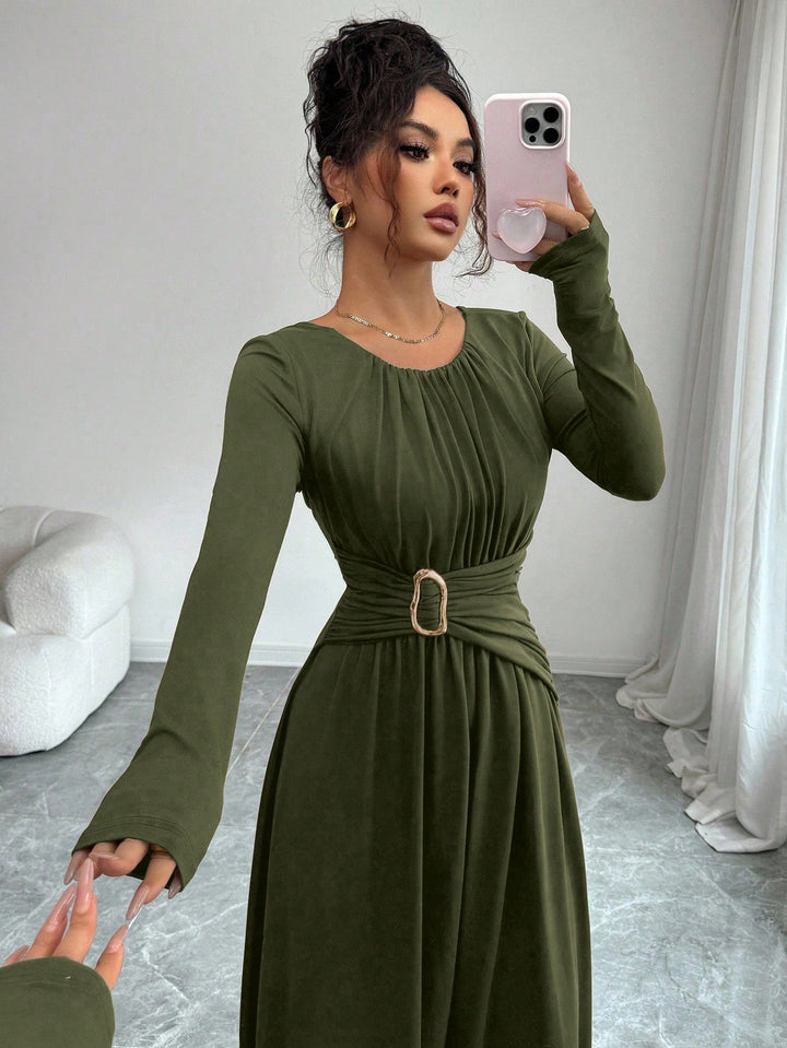 Rochie maxi SHEIN, kaki