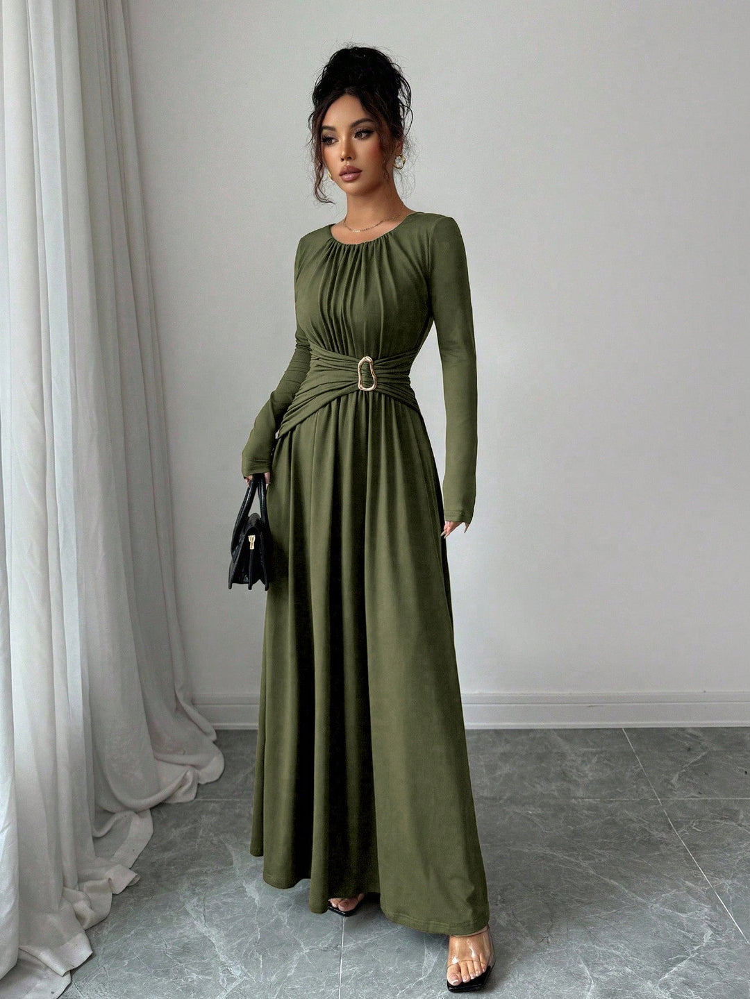 Rochie maxi SHEIN, kaki