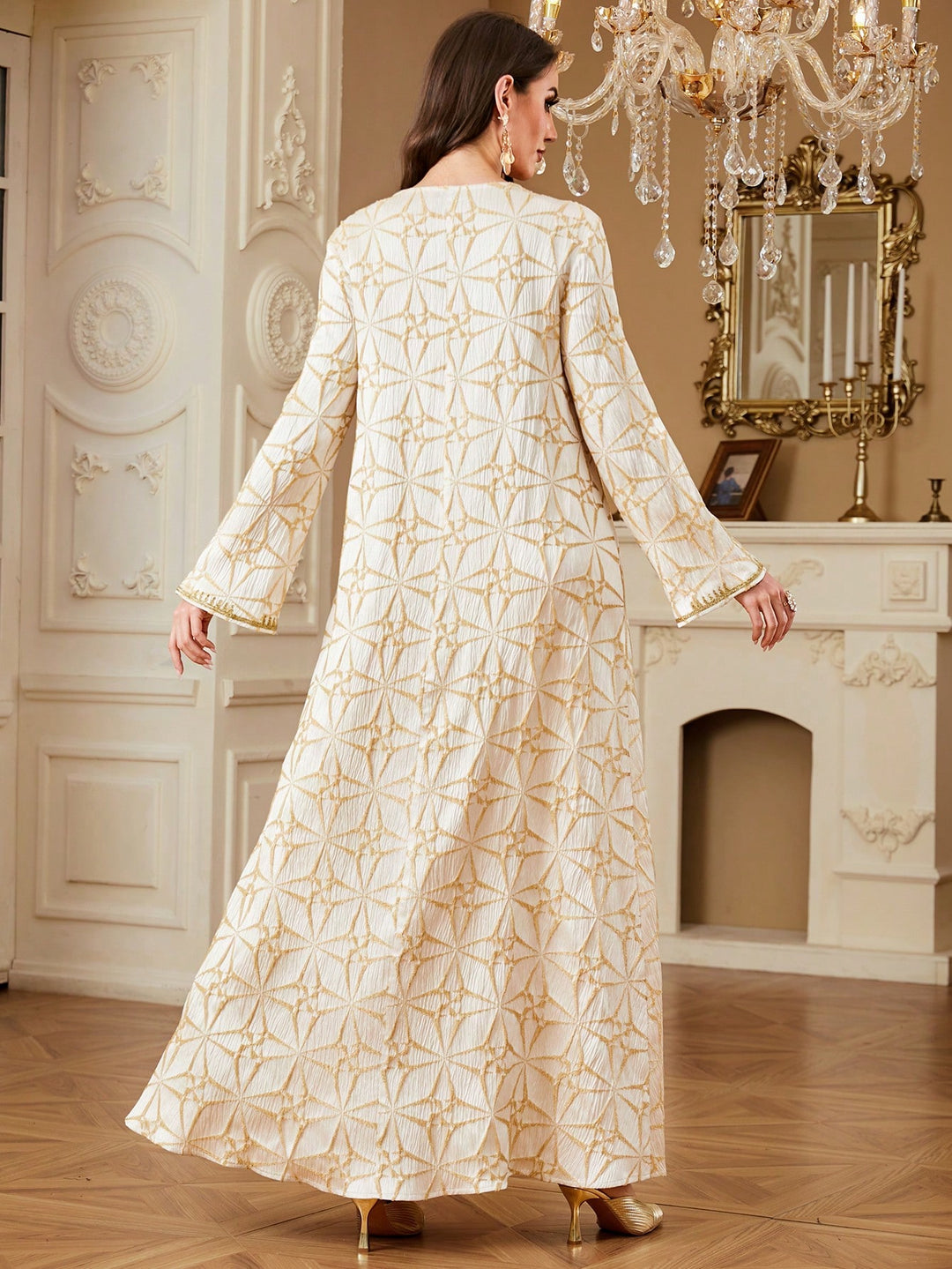 Set caftan și jalabiya SHEIN, roz