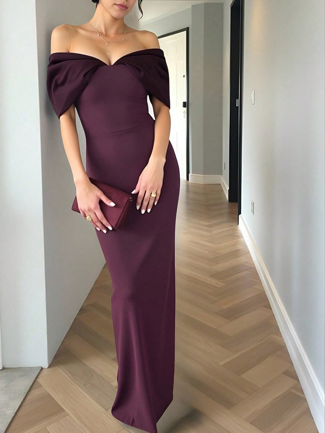 Rochie maxi SHEIN, vișiniu