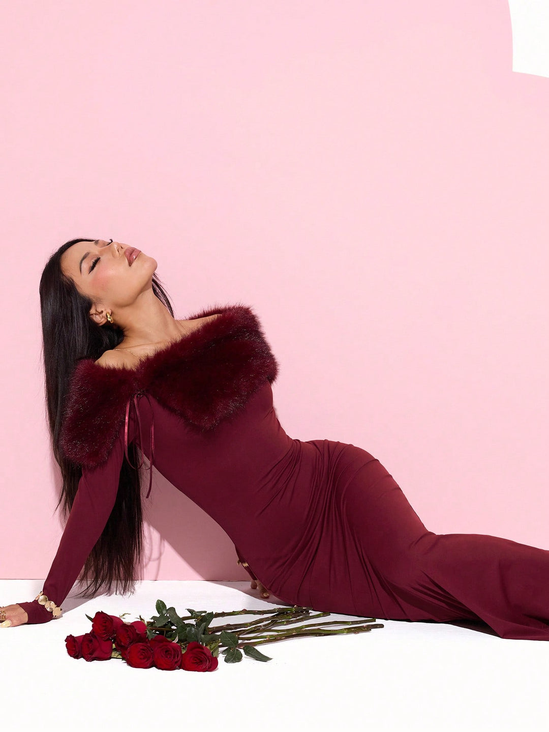 Rochie maxi SHEIN, vișiniu