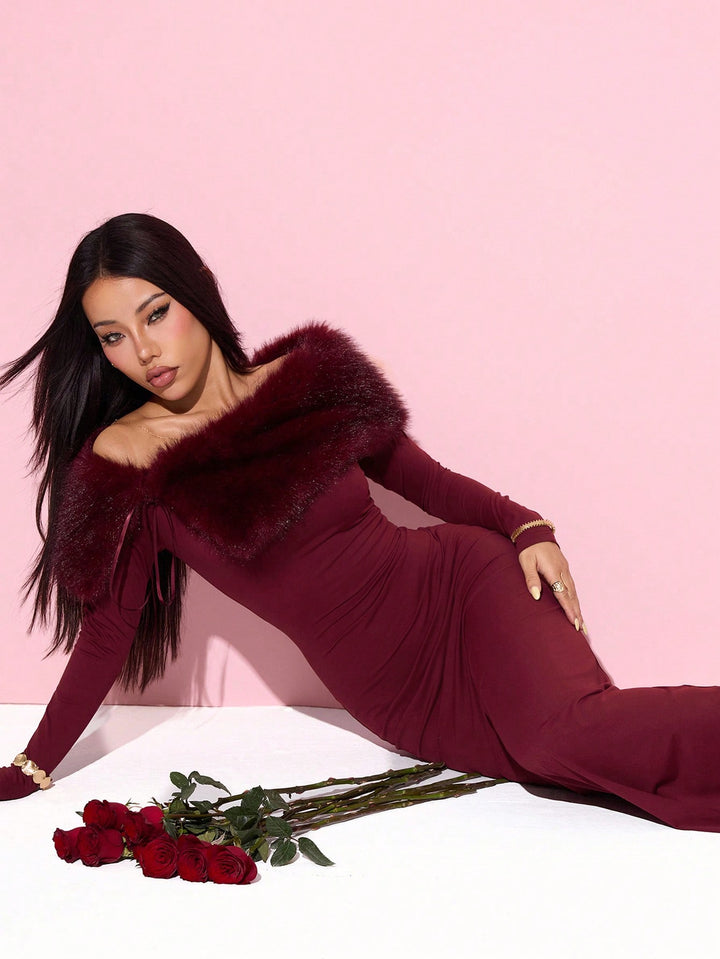 Rochie maxi SHEIN, vișiniu