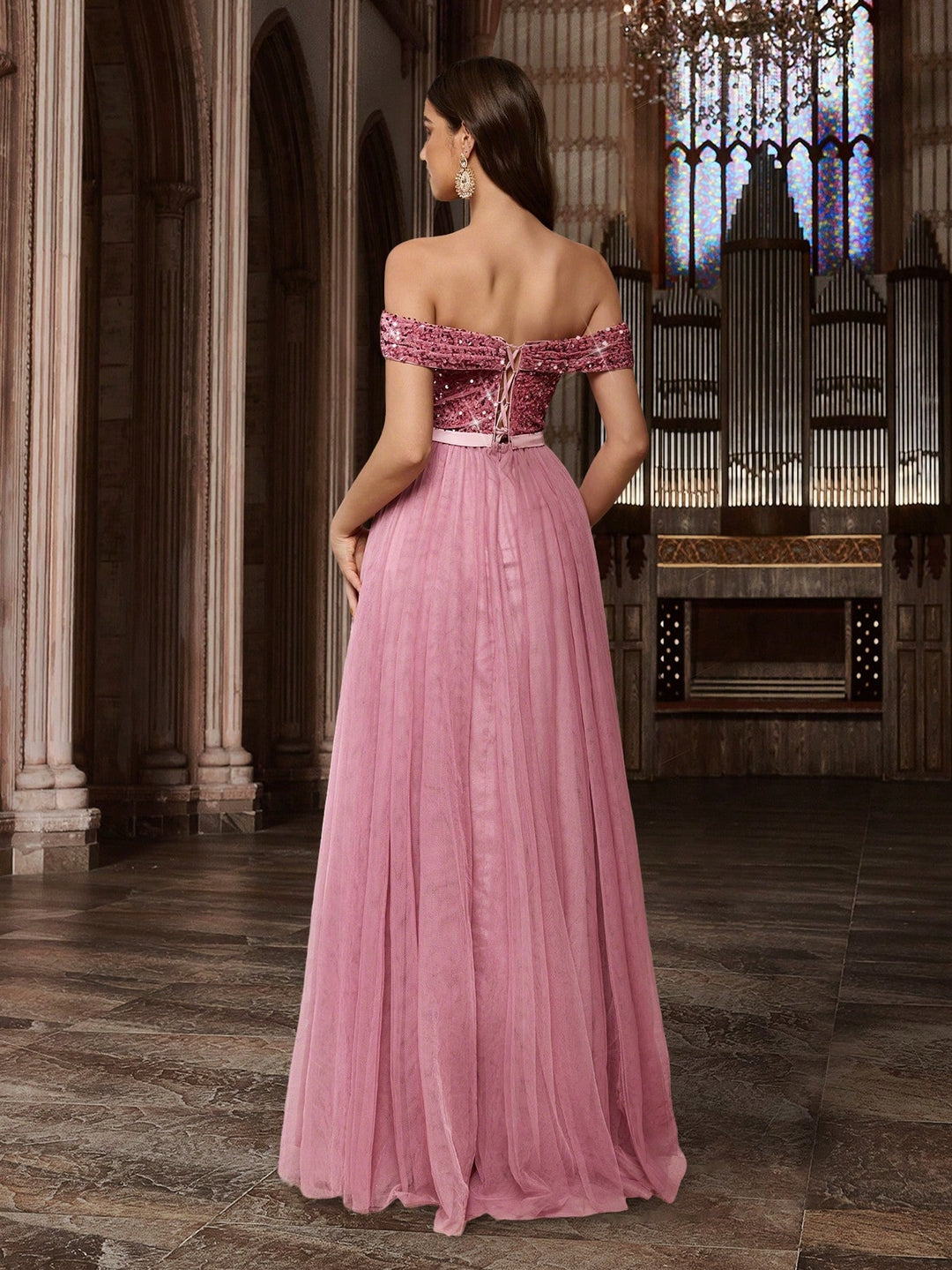 Rochie de ocazie SHEIN, roz