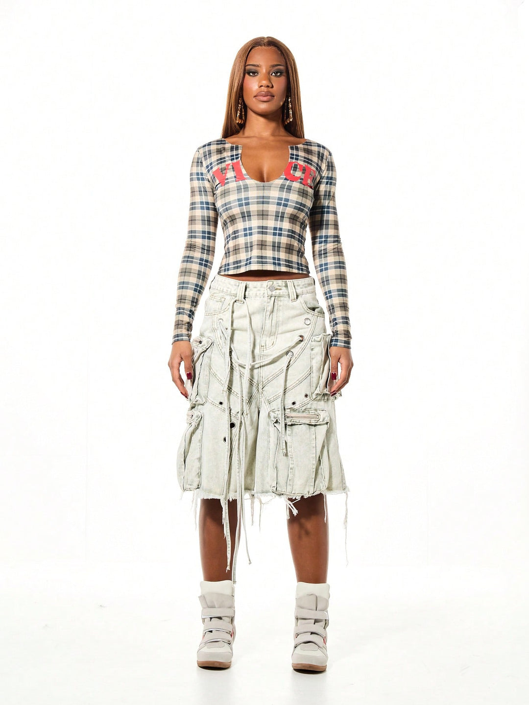 Top SHEIN, kaki