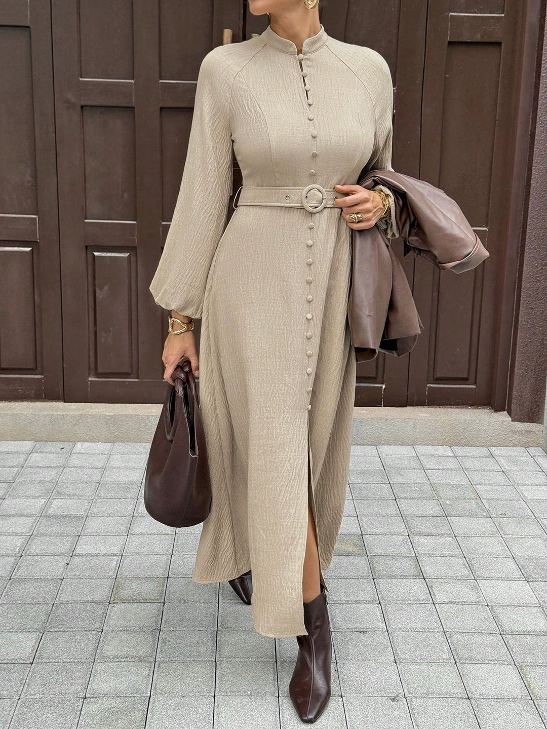 Rochie maxi SHEIN, bej