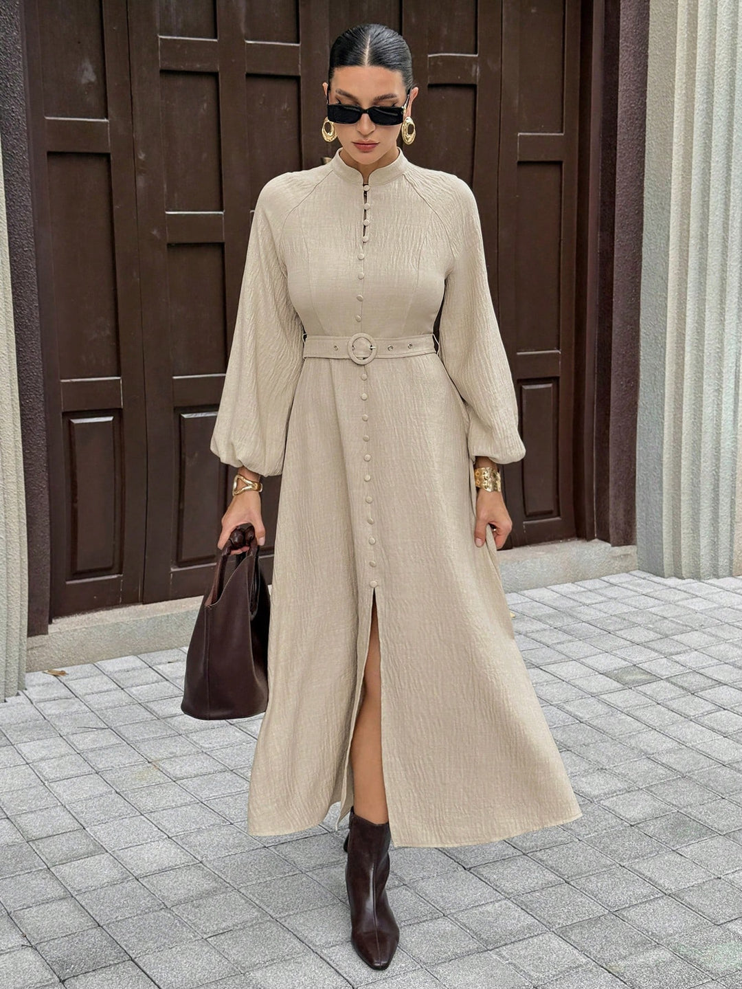 Rochie maxi SHEIN, bej