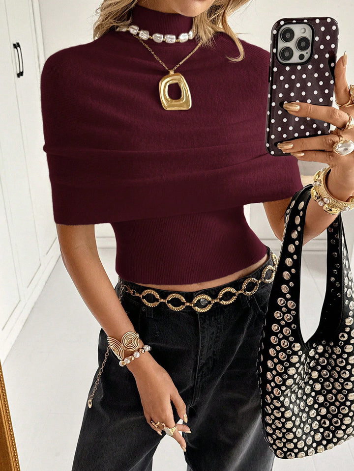 Bluza tricotată SHEIN, vișiniu