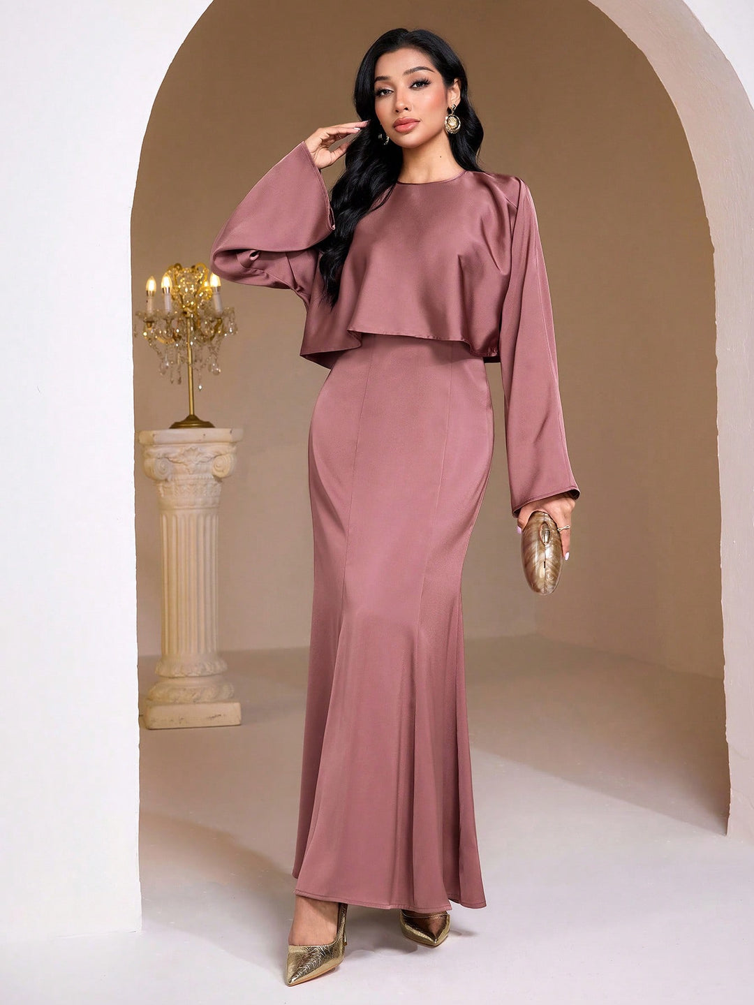 Rochie maxi SHEIN, roz