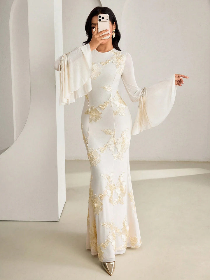 Rochie de ocazie SHEIN, crem