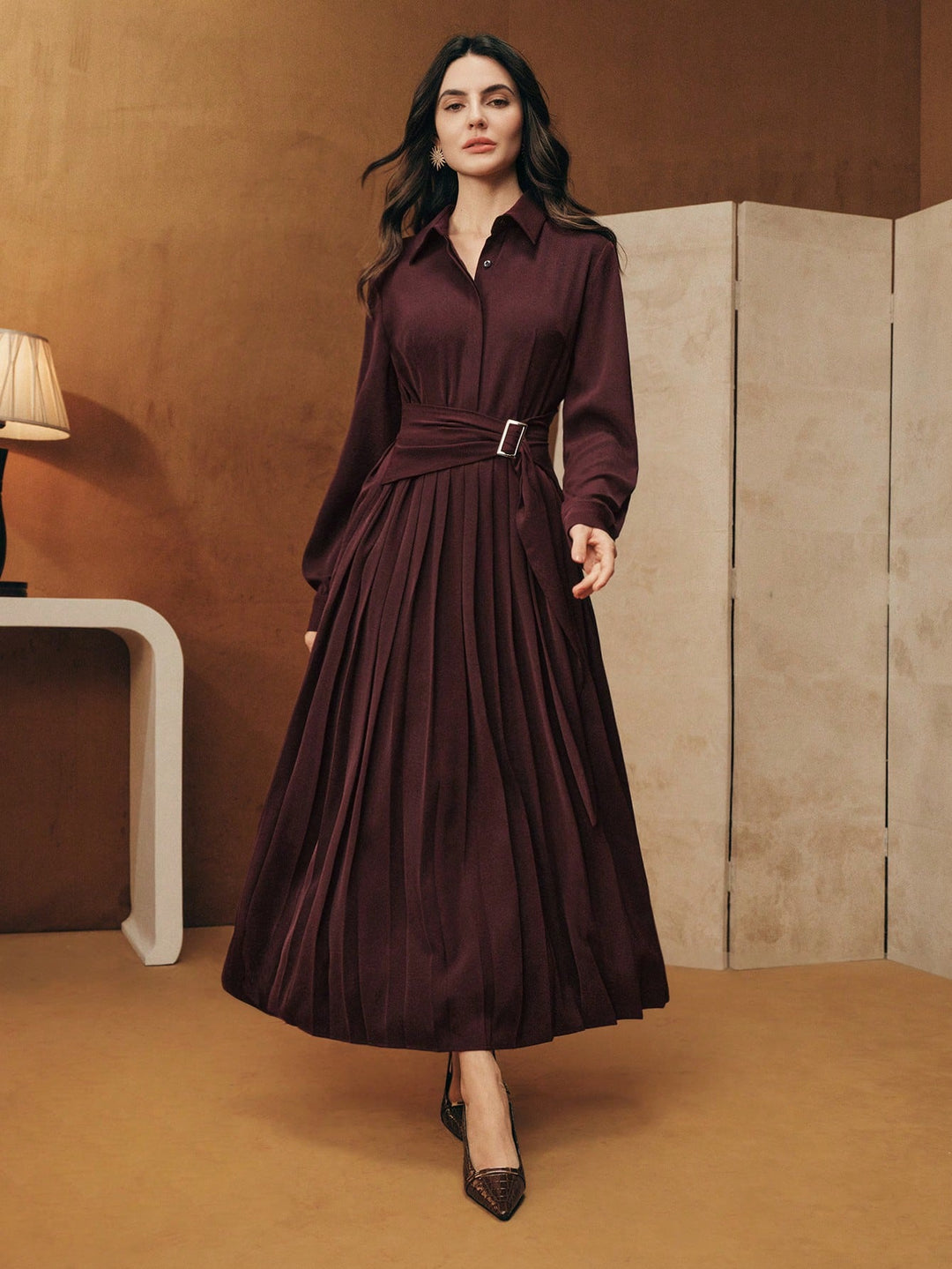Rochie maxi SHEIN, maro