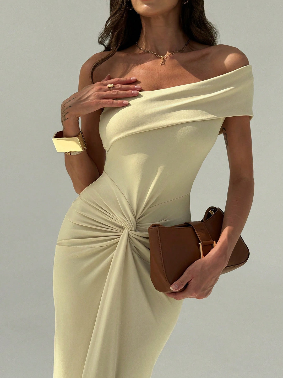 Rochie maxi SHEIN, bej