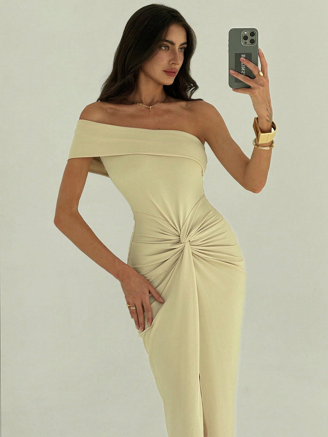Rochie maxi SHEIN, bej