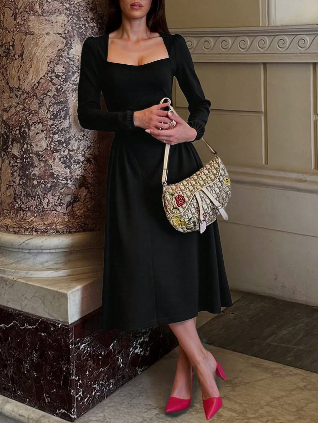 SHEIN maxi ruha, fekete