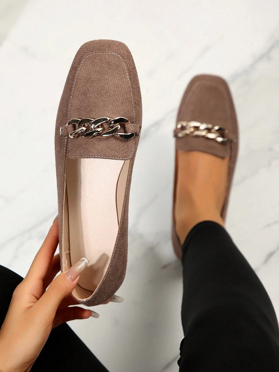 Mocasini SHEIN, maro