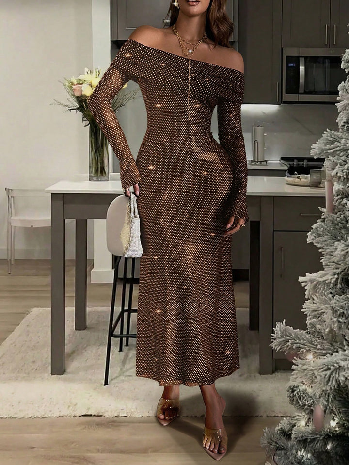 Rochie maxi SHEIN, maro