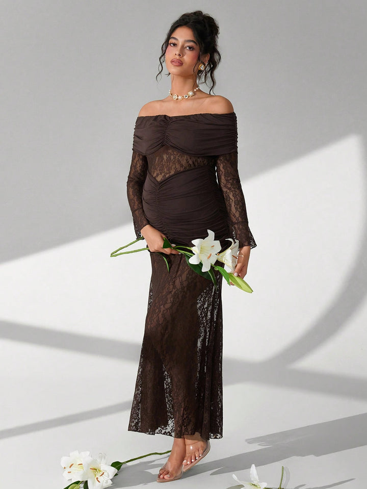 Rochie de maternitate SHEIN, maro