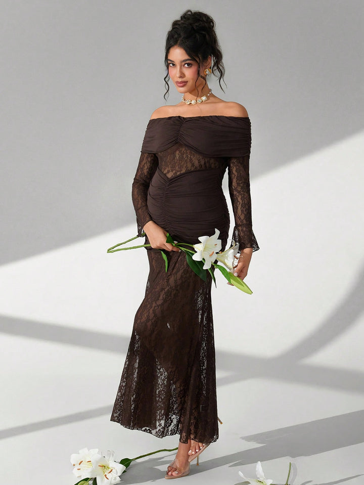 Rochie de maternitate SHEIN, maro
