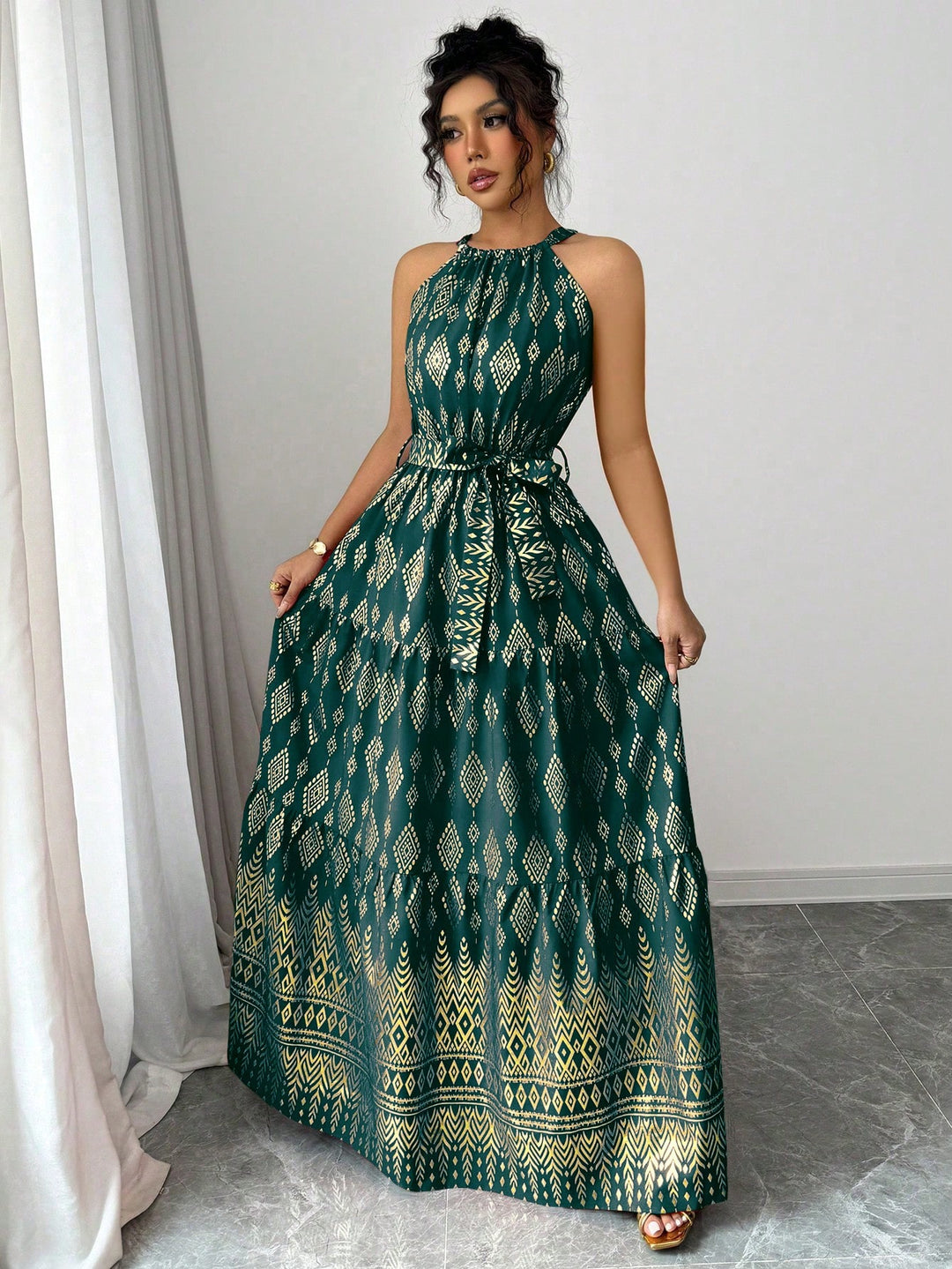 SHEIN maxi ruha, zöld