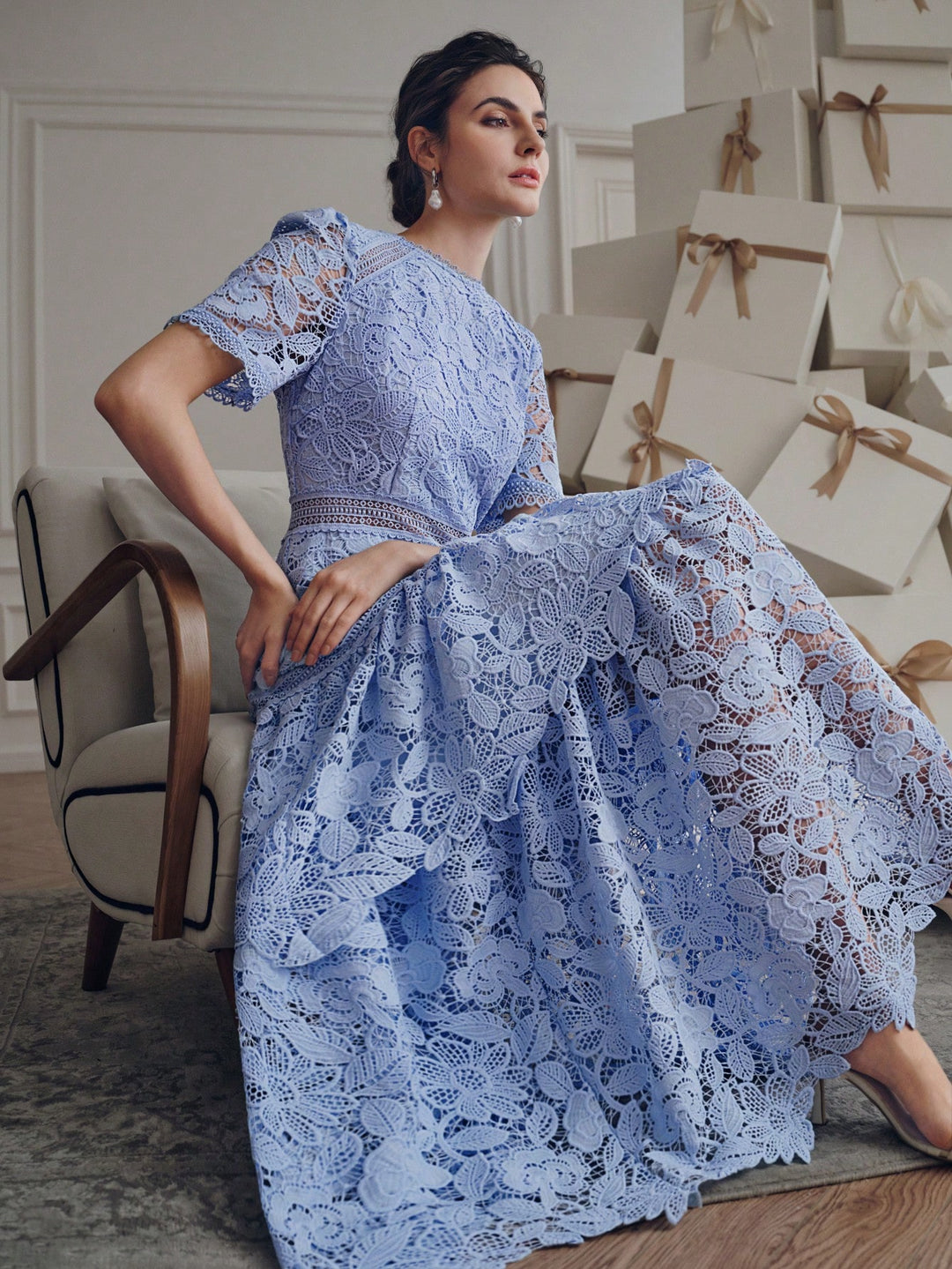 Rochie midi SHEIN, albastru