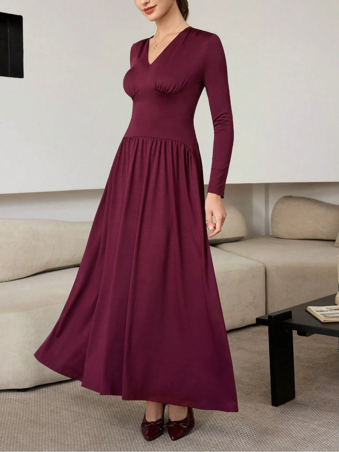Rochie maxi Shein, vișiniu