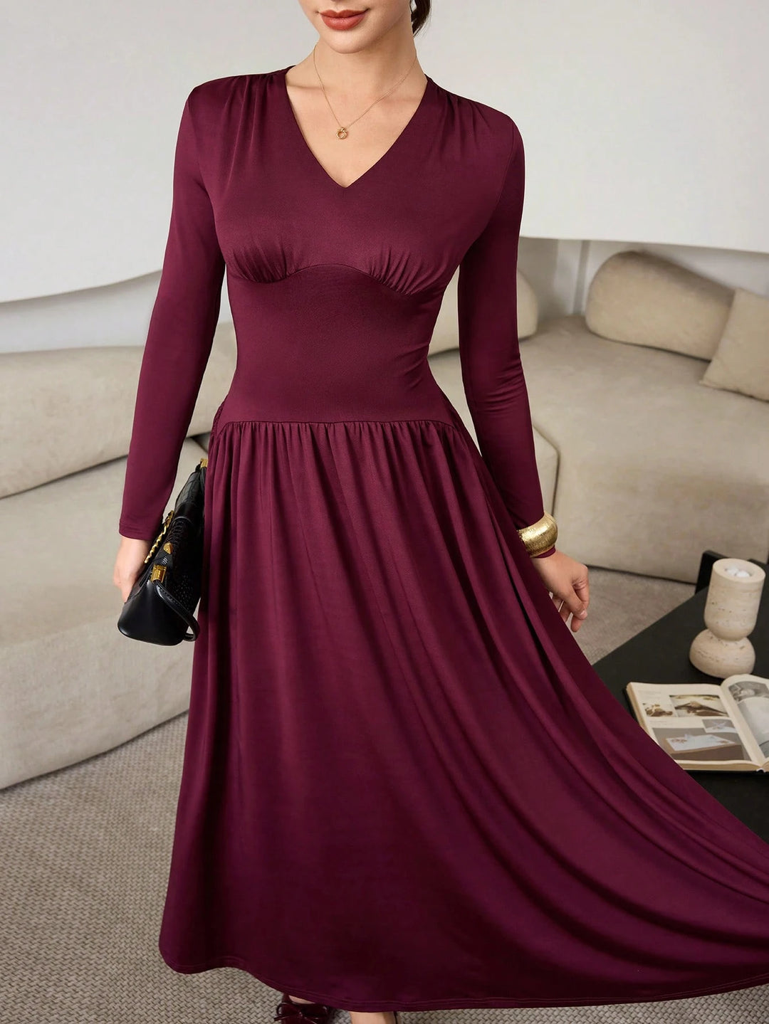 Rochie maxi Shein, vișiniu