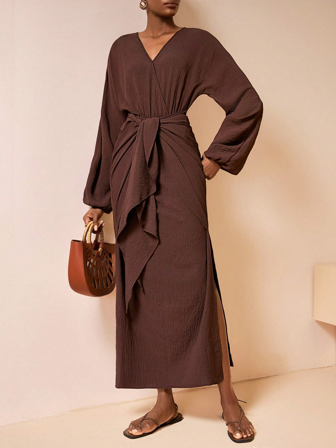 Rochie maxi SHEIN, maro