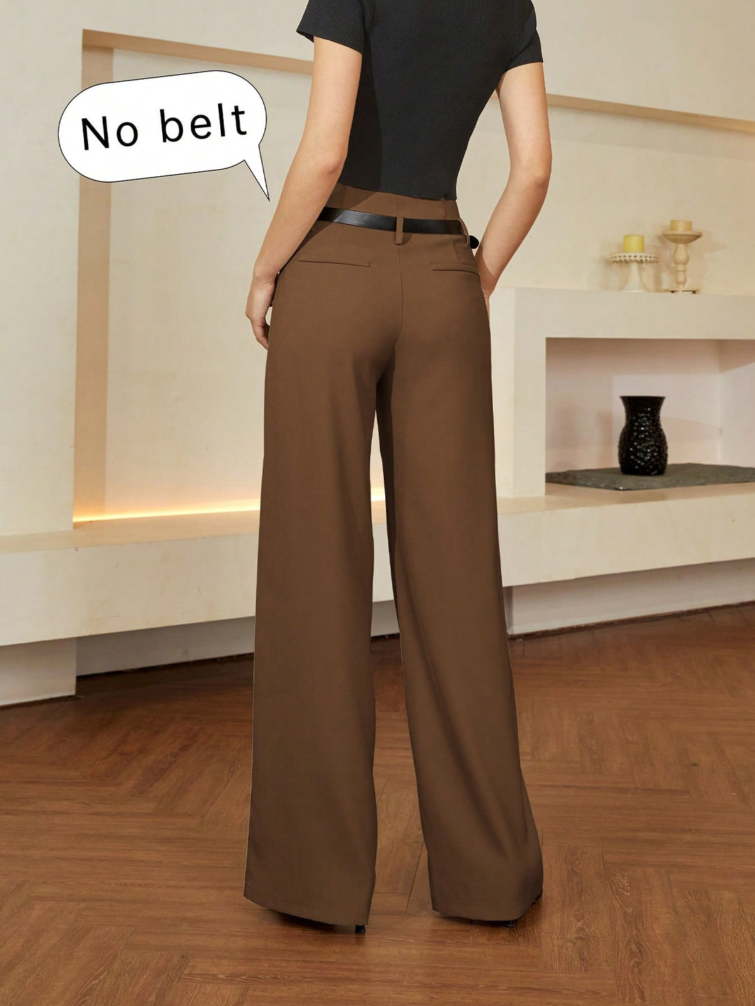 Pantaloni SHEIN, maro