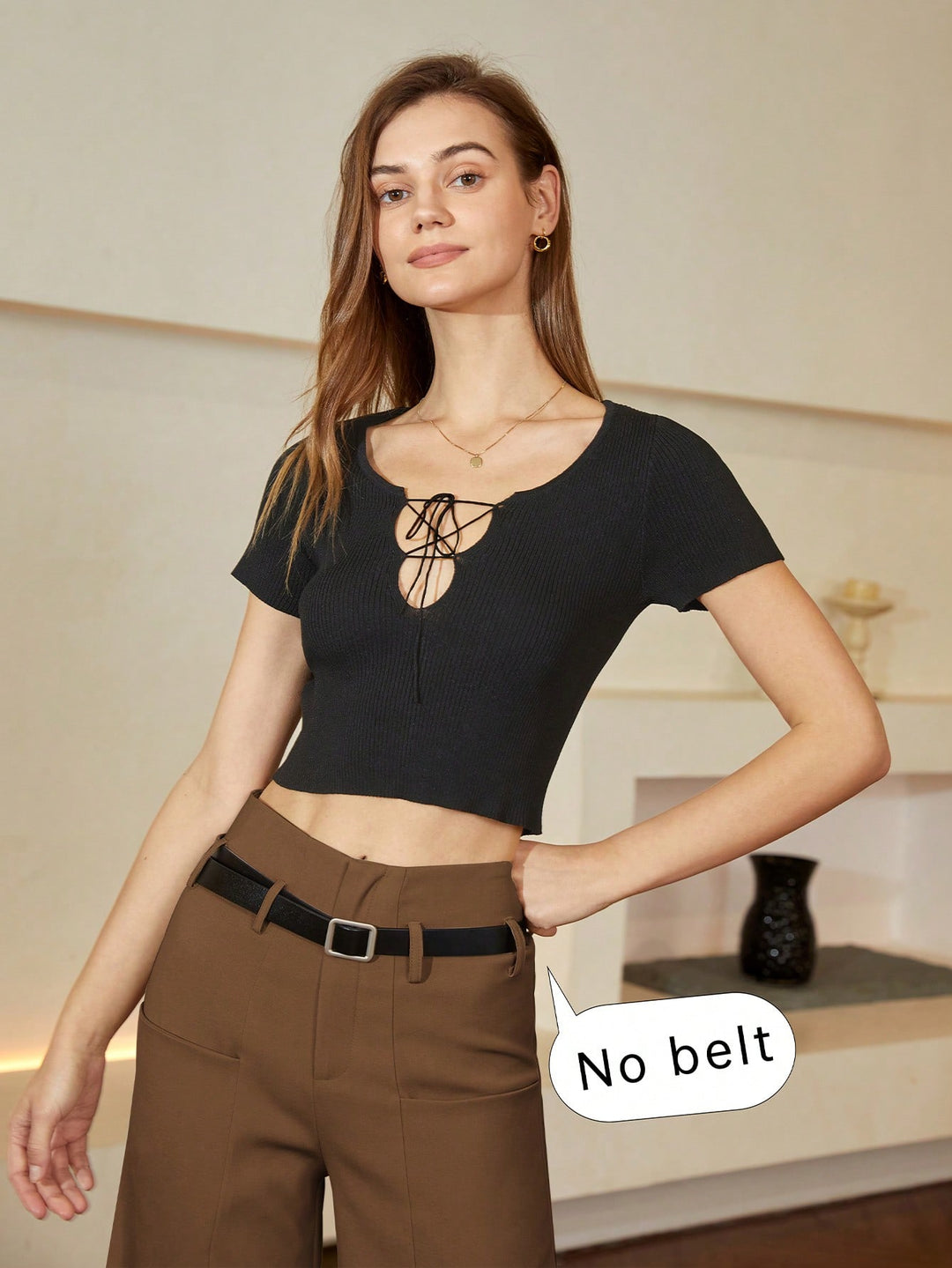 Pantaloni SHEIN, maro