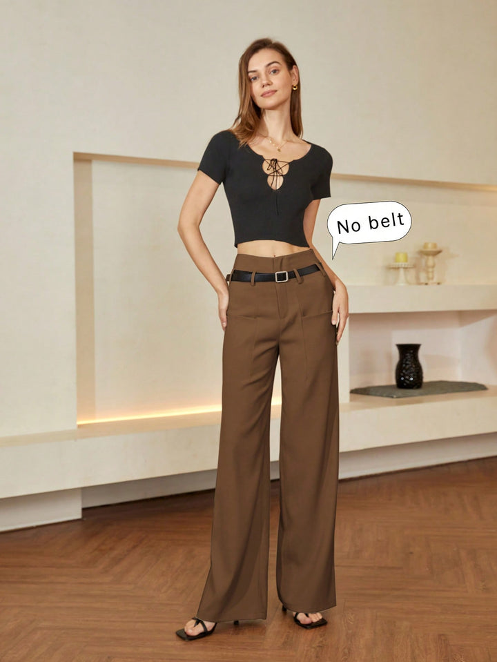 Pantaloni SHEIN, maro
