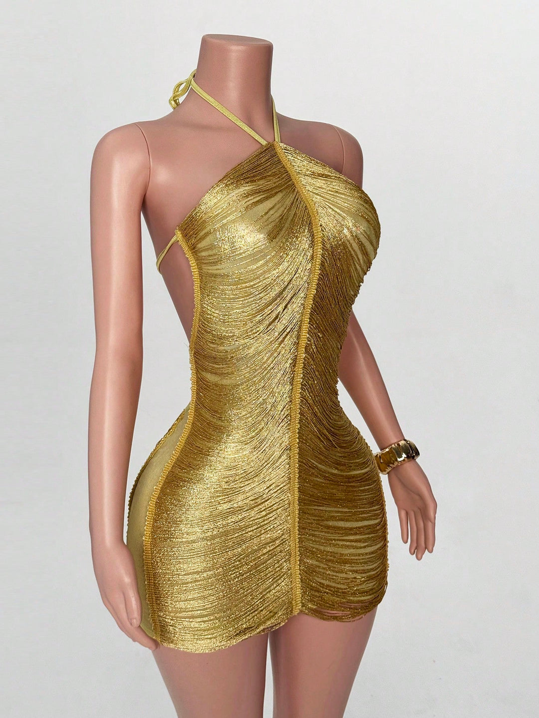 Rochie scurtă SHEIN, auriu