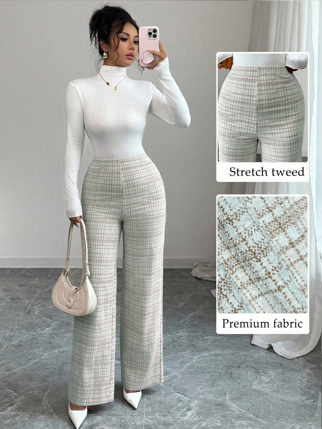 Pantaloni SHEIN, maro