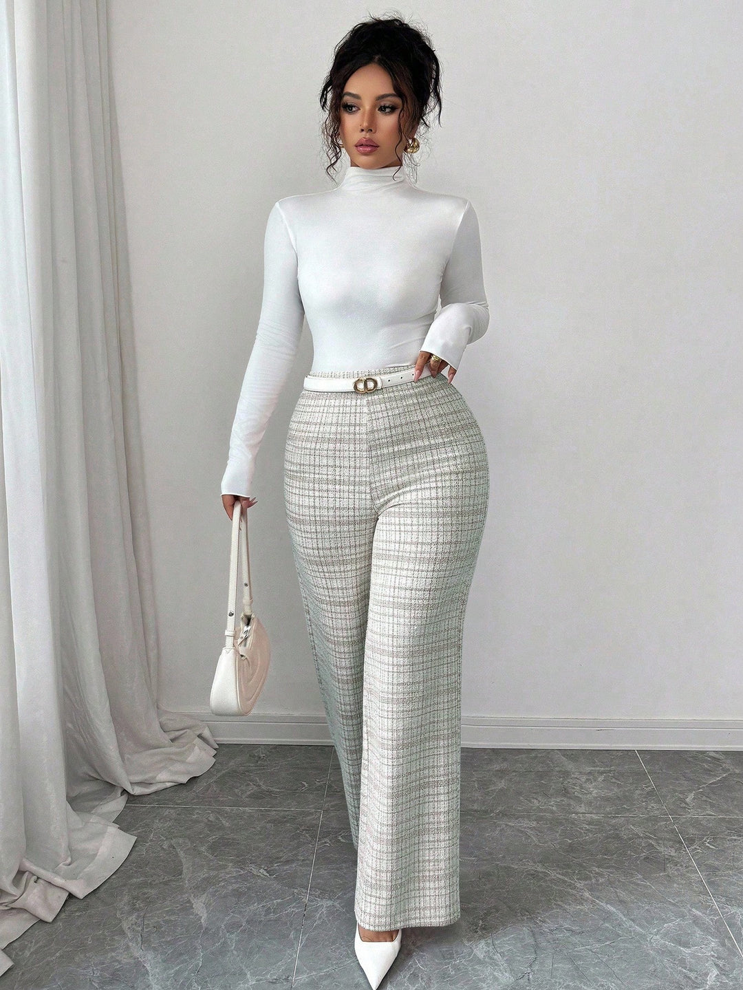 Pantaloni SHEIN, maro