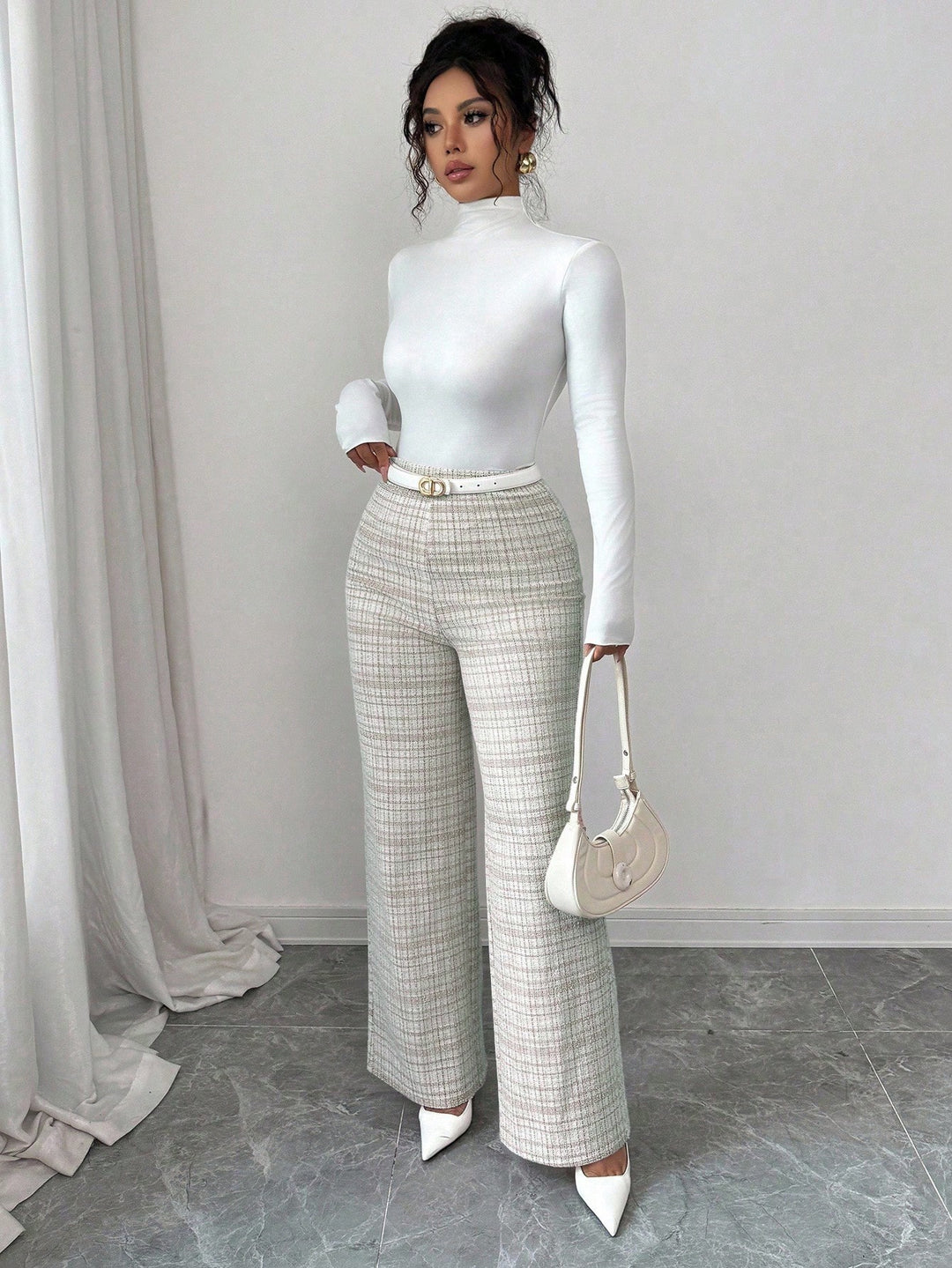 Pantaloni SHEIN, maro