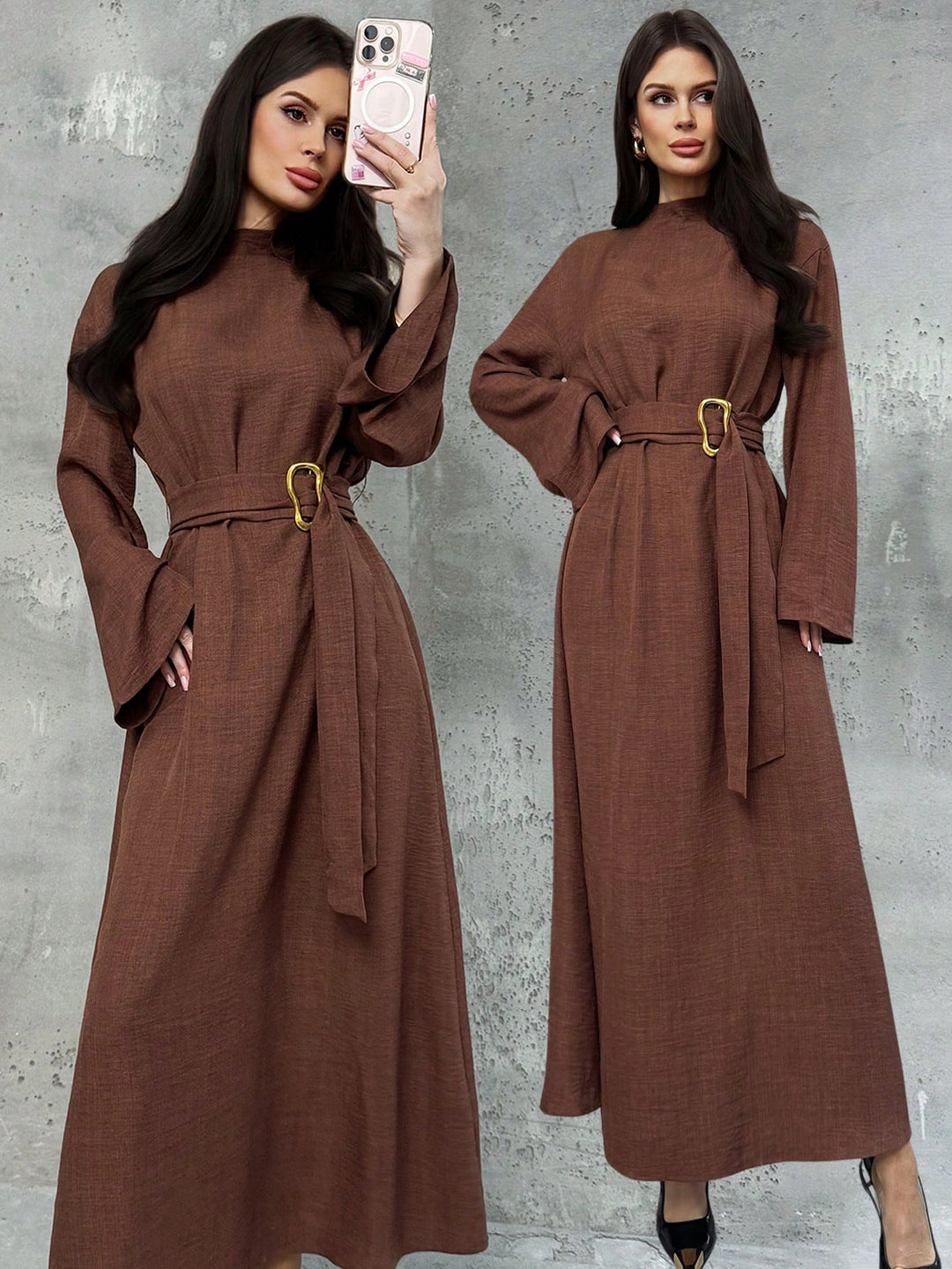Rochie maxi SHEIN, maro