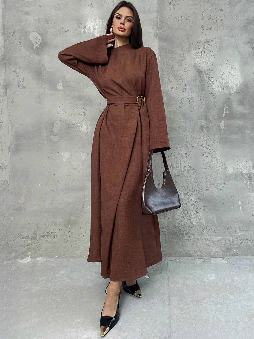 Rochie maxi SHEIN, maro