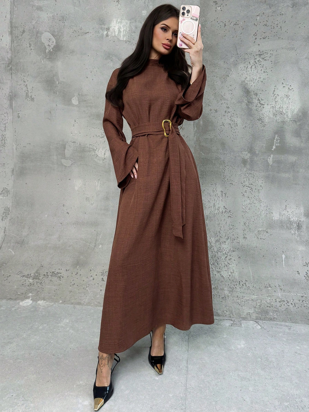 Rochie maxi SHEIN, maro