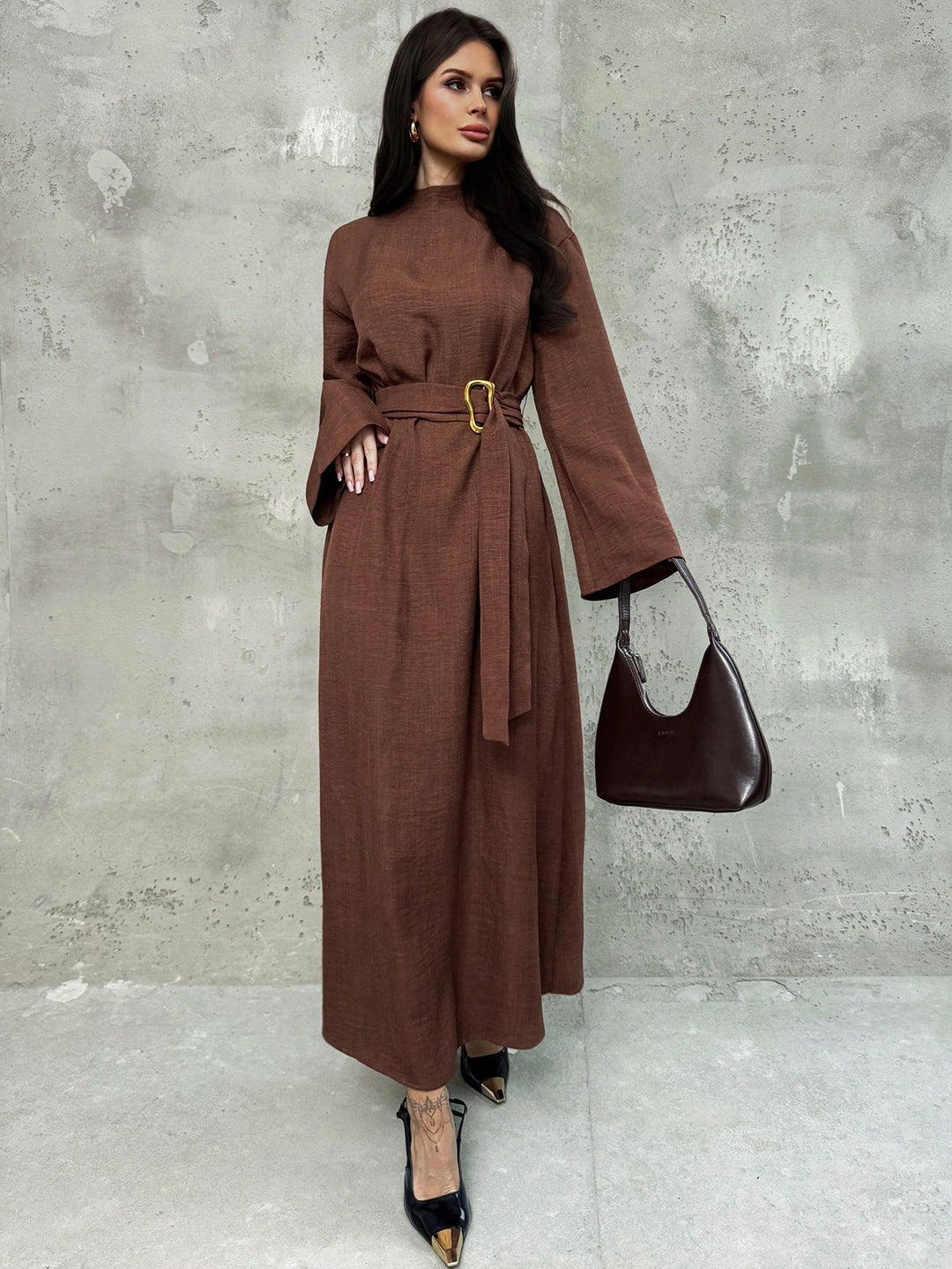 Rochie maxi SHEIN, maro