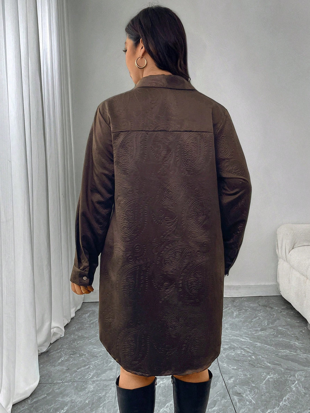 Shein Curve+ miniruha, barna
