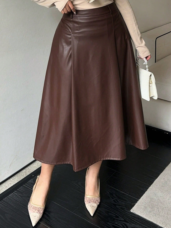 SHEIN midiszoknya, barna